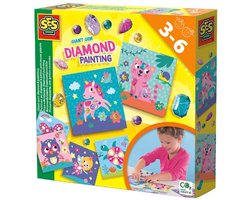 SES Creative - Giga Edelstenen Diamond Painting - extra grote zelfklevende diamanten in verschillende vormen en kleuren - inclusief geïllustreerde kaarten - Knutselen