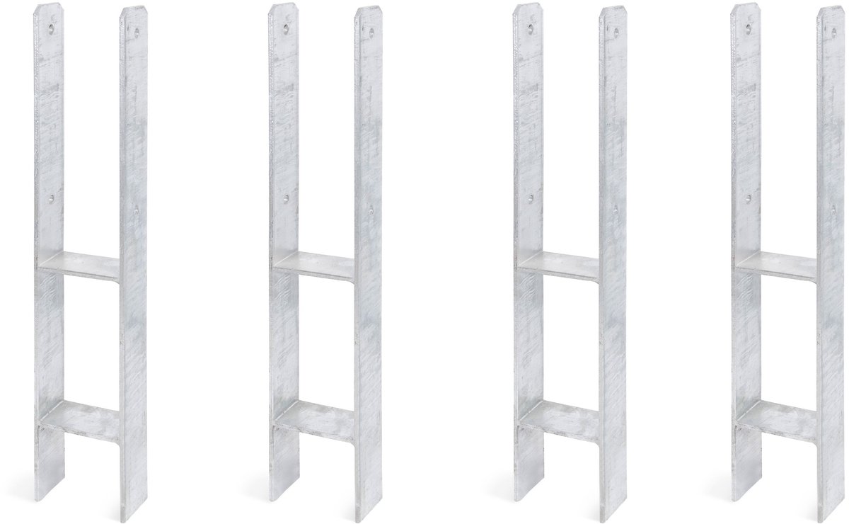 Alberts 4 x H-paaldrager, 95x600 mm, materiaaldikte 6 mm, diepte 60 mm, thermisch verzinkt