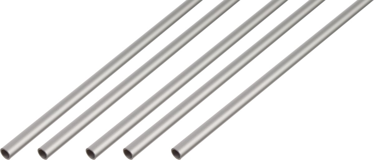 Alberts 5 x ronde buis, Aluminium, zilverkleurig geanodiseerd, Ø30 x 2 mm, lengte 1 m