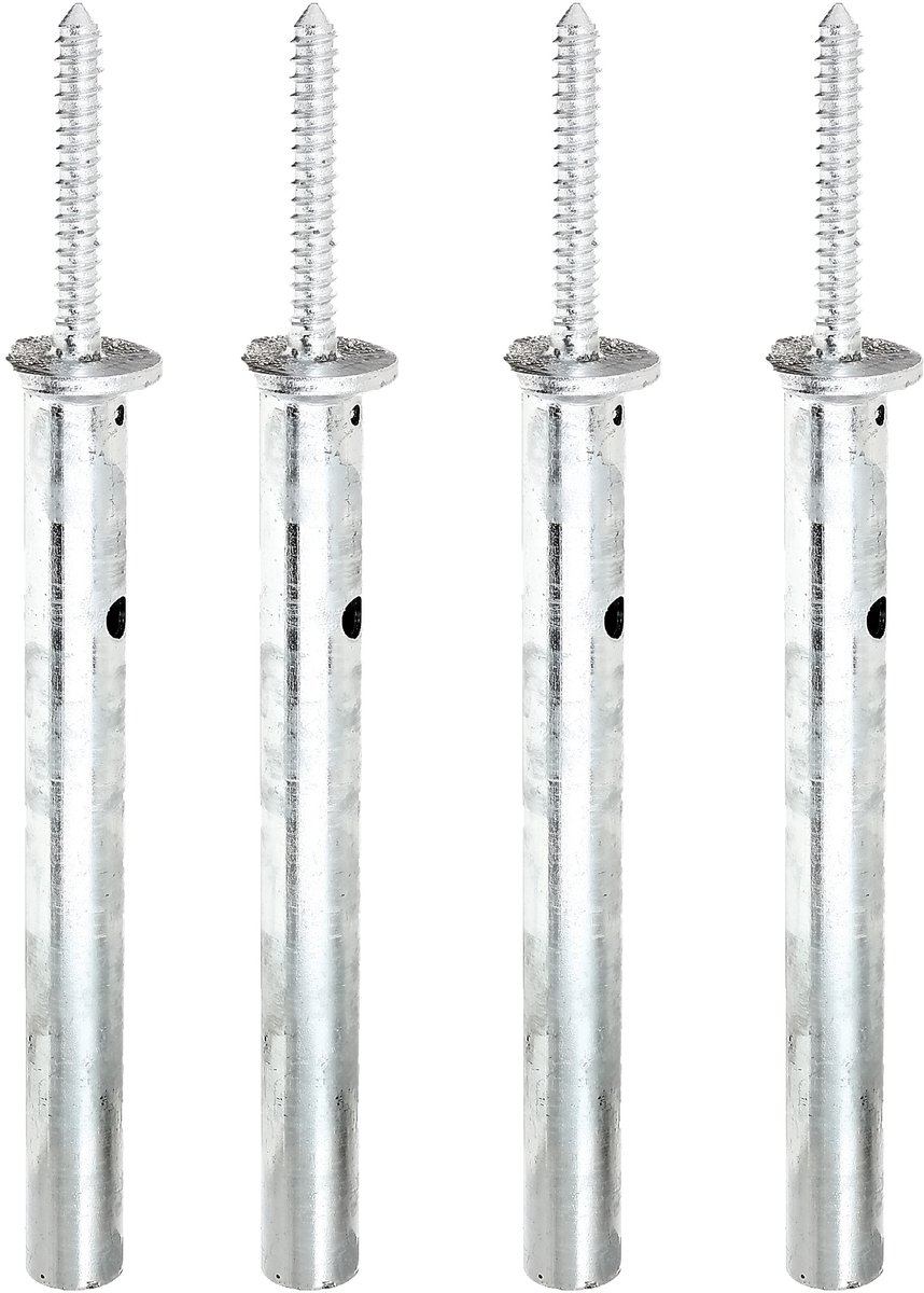 Alberts 4 x paaldrager, voor inbetonneren, Schraubenlänge 120 mm, buis-Ø 42 mm, thermisch verzinkt