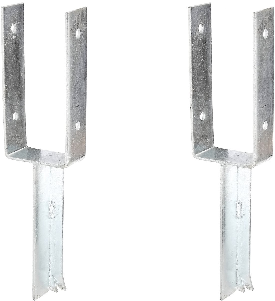 Alberts 2 x U-paaldrager mit betonanker aus T-Eisen, 91x200 mm, thermisch verzinkt, voor inbetonneren, betonanker 200 mm