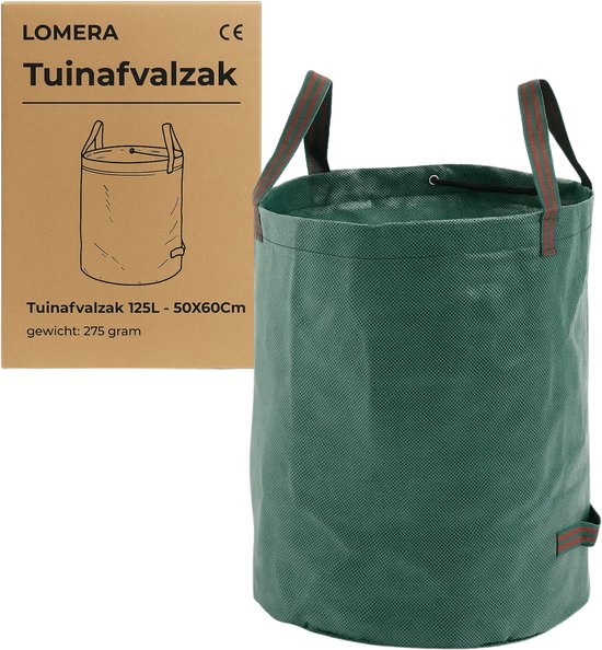 Lomera Opvouwbare Tuinafvalzak - Tuinafvalzak 125L - Tuinzak Met Hengsels - Grote Zak - Herbruikbare Tuinzak - Duurzame Tuinafvalzak - Pp Materiaal - Lichtgewicht Tuinzak - Groene Bladopvangzak - Tuinafvalzak Met 4 Hengsels van Lomera — afbeelding 5