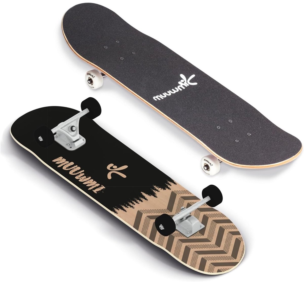 Muuwmi Skateboard Forest 20 X 79 Cm Hout Zwart