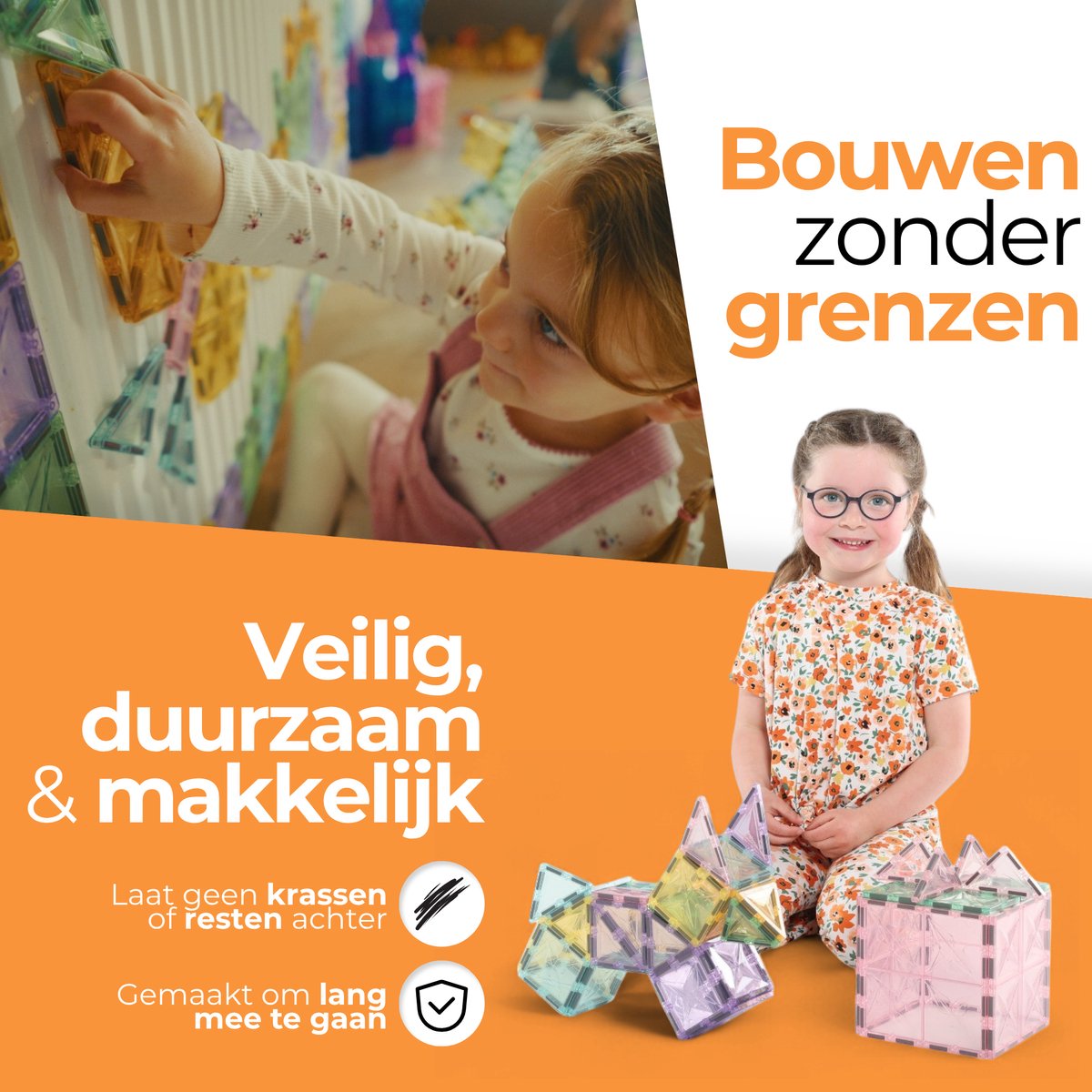Magna Minds - Star Pastel - Magnetic Tiles- Magnetisch Speelgoed – 41 stuks - Constructie speelgoed - Magnetische tegels - Montessori speelgoed - Magnetic toys - Magnetische bouwstenen - Speelgoed Kinderen — afbeelding 9