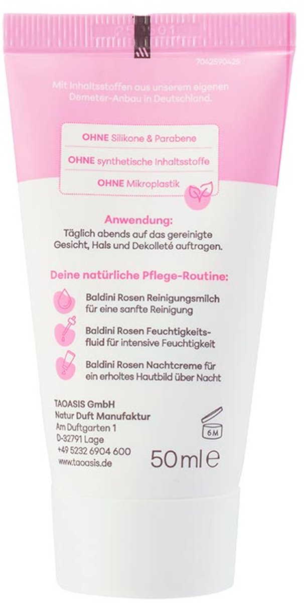 Baldini volle biologische nachtcrème Demeter Rose