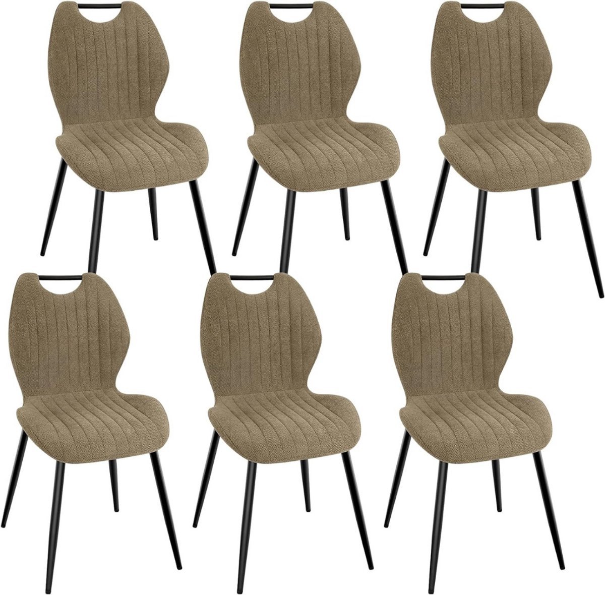 Thuys – Stoelen 6 Stuks – Stoelen – 40cm x 48cm x 86cm – Bruin