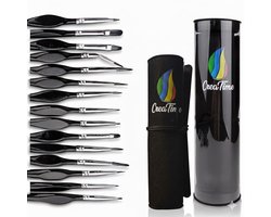 CreaTime Nail Art Penselen 15 pcs Penselenset Miniatuur Schilderen 15 – Waterverf en Acrylverf
