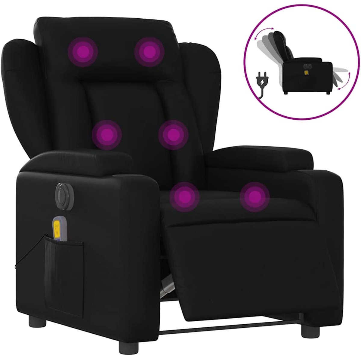 vidaXL Massagestoel - verstelbaar - elektrisch - kunstleer - zwart