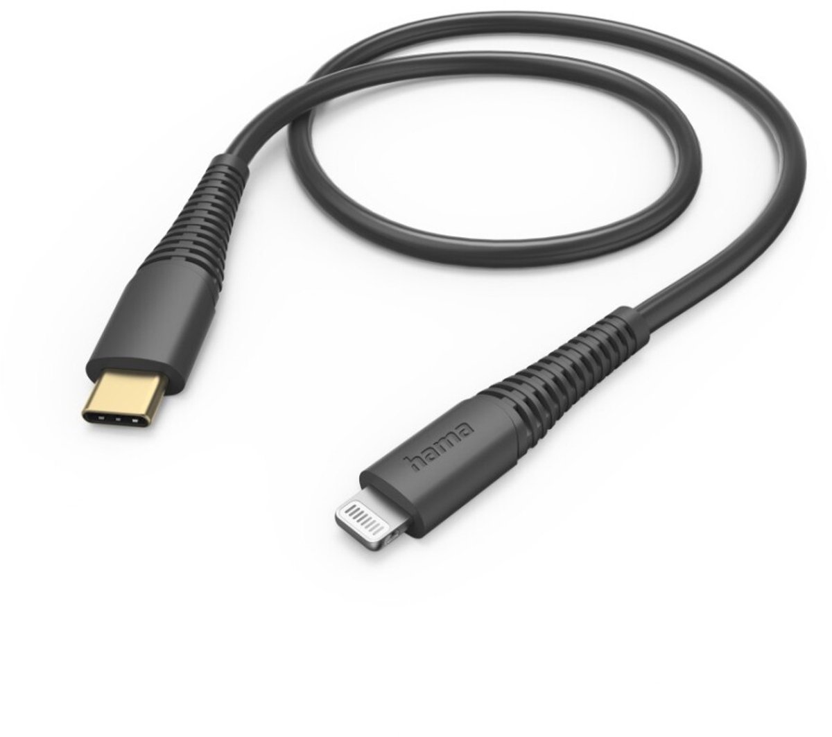 Hama USB-C naar Lightning kabel - Oplaadkabel geschikt voor o.a iPhone / iPad - MFI gecertificeerd - 3A USB2.0 - 480Mbps - 150cm - Zwart