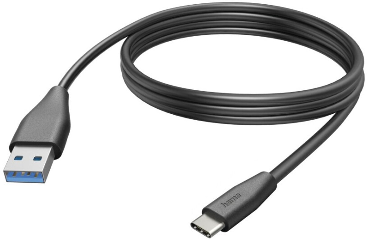 Hama USB-A naar USB-C kabel - USB-C oplaadkabel - Lange USB-C kabel - 3 meter - Geschikt voor Smartphone en Tablet - Zwart