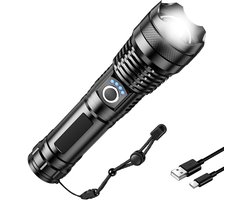 IMENGINE® LED Zaklamp Oplaadbaar – USB-C, Waterdicht (IP65), 5 Modi, Instelbare Focus – Tactische Zaklamp Set met 14-in-1 Multitool, Batterij, Kabel & Etui