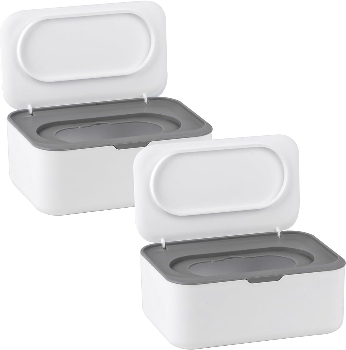Ynkkvre - Set van 2 Babydoekjes Dispensers - Droge en Natte Tissue Houder - Opbergdoos met Deksel - Houd Natte Doekjes Fris - Luiertas Organizer voor Thuis en Kantoor