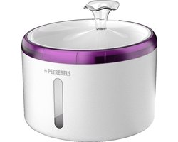Petrebels Drinkfontein Kat - Waterfontein incl. Filter - 2,4 Liter - Met LED - Fluisterstil - Spring 20 Wit