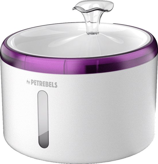 Petrebels Drinkfontein Kat - Waterfontein incl. Filter - 2,4 Liter - Met LED - Fluisterstil - Spring 20 Wit