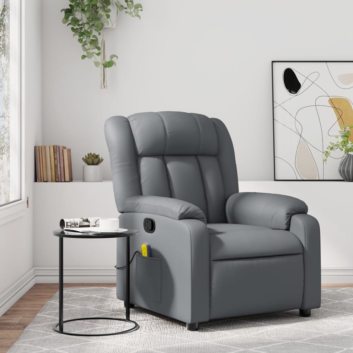 vidaXL Massagestoel - van - grijs - kunstleer