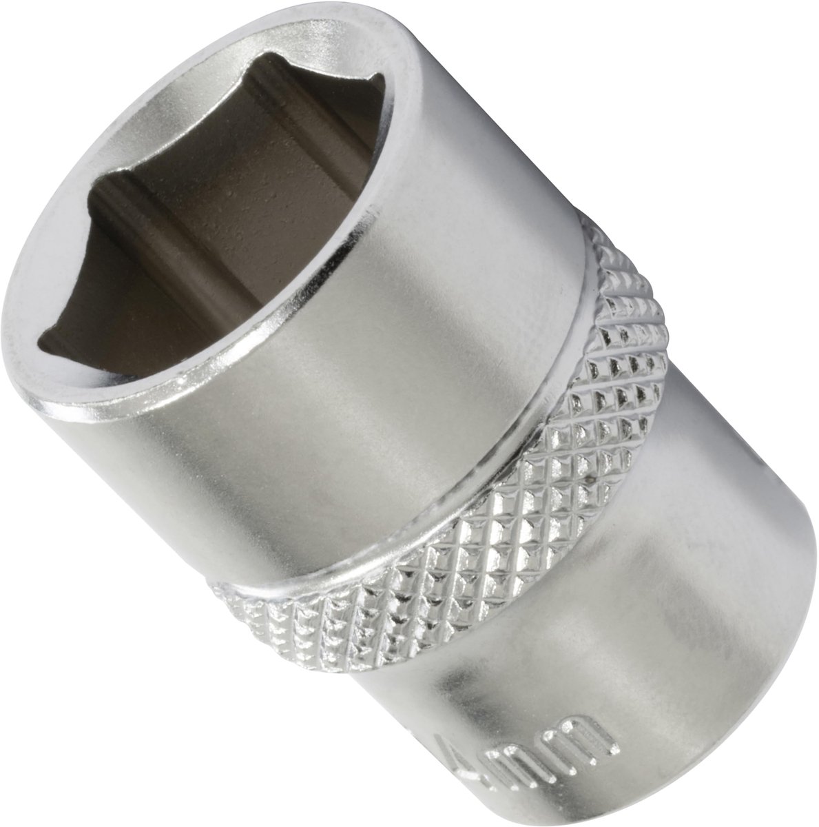 C70888 - Bitsleuf 3/8" - 14mm x 28mm - Ratchet - Zeskant - CR-V staal - Zilverkleurig