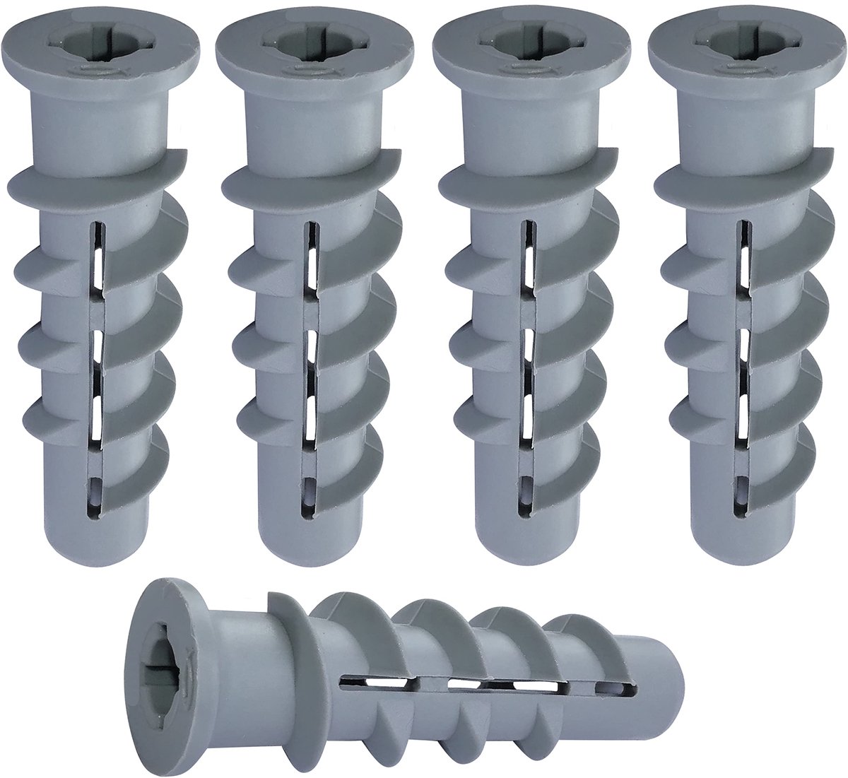 C53780-5x Flenspluggen voor Lichte Beton - M4/Schoef Ã˜4mm - 50 mm - Kunststof Grijs