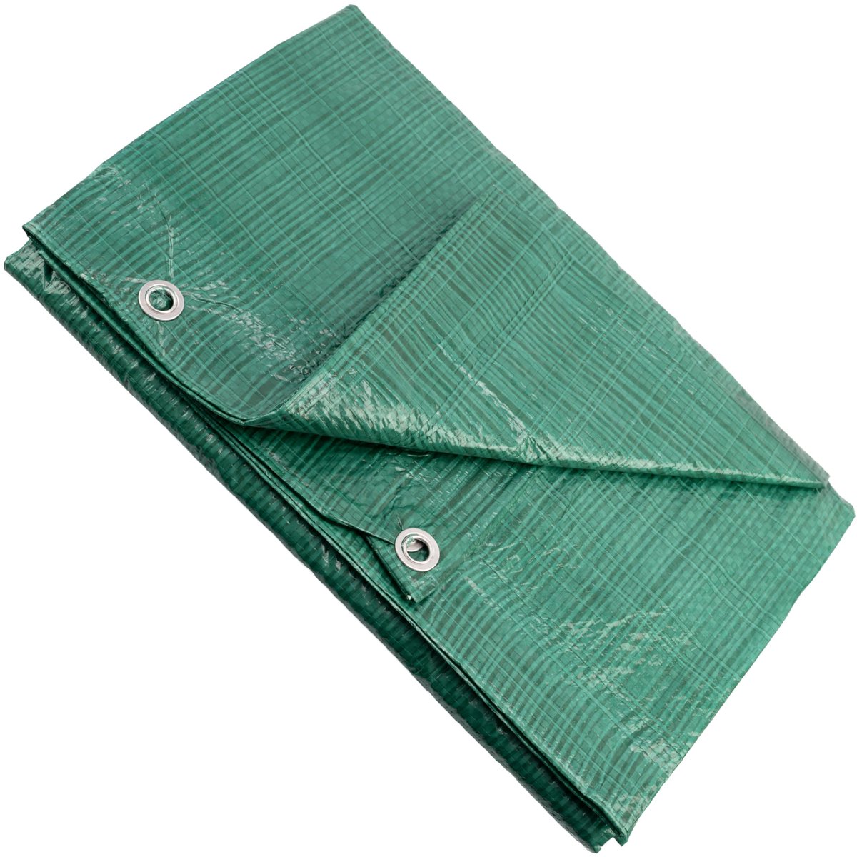 Polypropyleen zeil met oogjes van 57 g/m² dichtheid in groen, 2,80 x 1,90 meter, waterdicht en geschikt voor buitengebruik en bouwtoepassingen