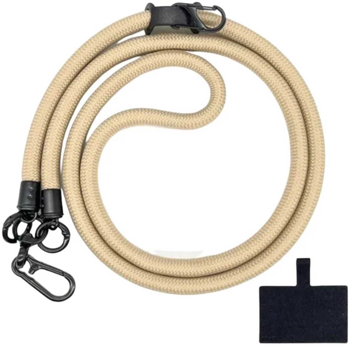 Travel Cords - Keycord - telefooncord zand XL - stevige karabijnhaken - sporten - stevig lanyard - reizen - festivals - sleutels
