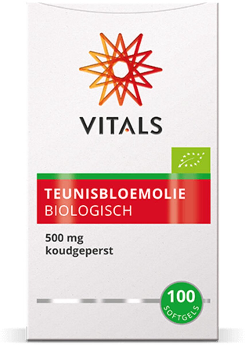 Vitals - Biologische Teunisbloemolie - 2 x 100 softgels - Voordeelverpakking