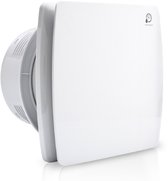 Badkamerventilator met timer en vochtsensor, diameter 100 mm, wit, ventilatie voor efficiënte ventilatie in de badkamer, keuken, toilet