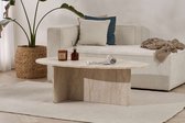 Table basse Skye Decor - Design rectangulaire et moderne pour le salon - Aspect travertin - 120x65 cm