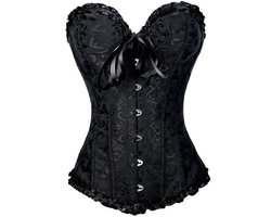 Dameskorsetten - Palace Corset -Body Shaper - Corset -Tops met vetersluiting - Korsetten - Korsetten met baleinen - Push-up bh's - Shapewear - Zwart - Maat S - Maat 32-24 EU-Perfect voor bruiloften, feestdagen, feesten, Kerstmis, Halloween en meer