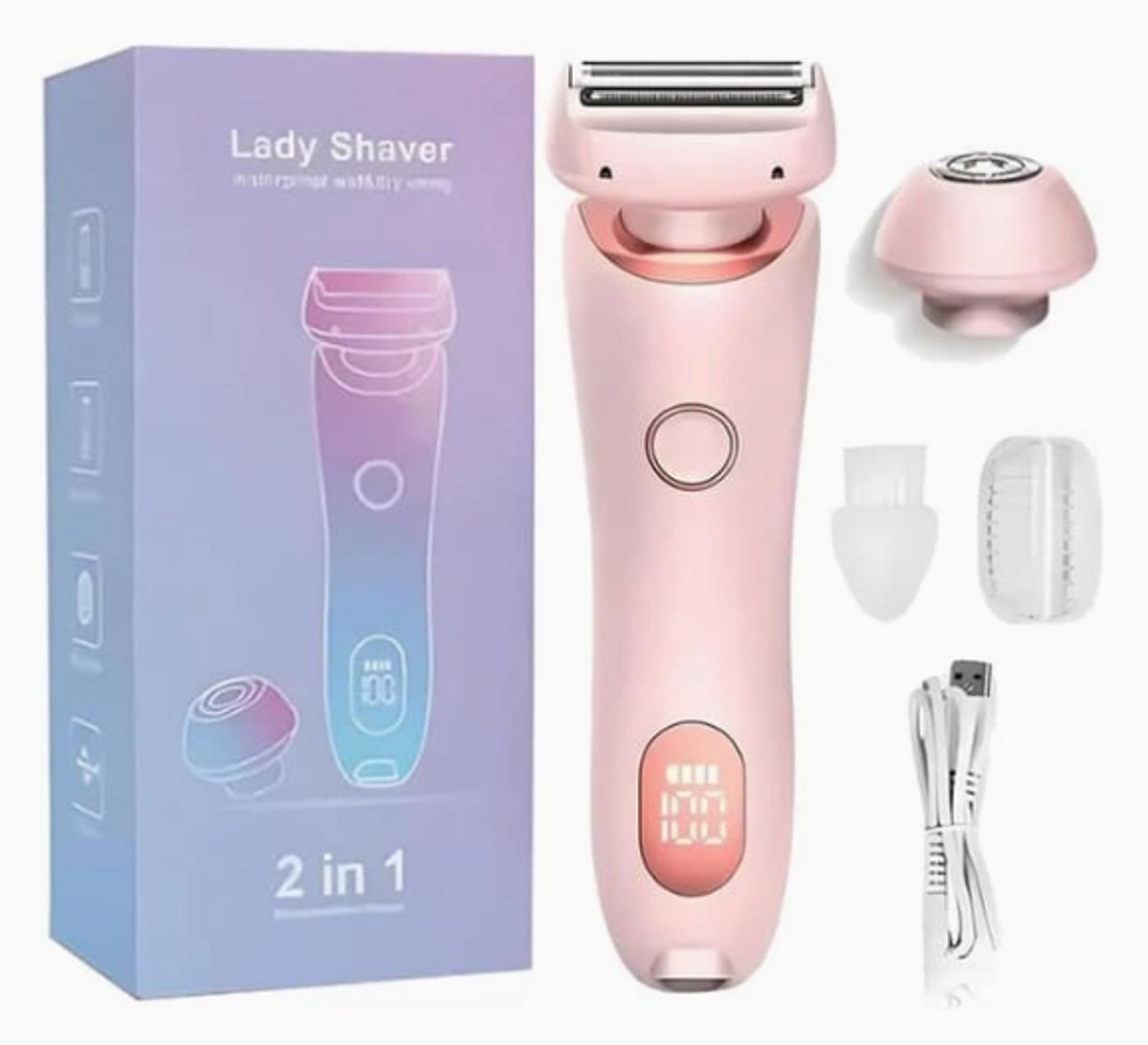 Epilator-Serie - Vrouwen Elektrisch Scheerapparaat - 2-In-1 Gezicht En Lichaam - Waterdicht LED-Display - USB-C Opladen - Sensitieve Huid - Droog En Nat Gebruik