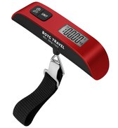 BOTC Digitale kofferweegschaal - Bagageweegschaal tot 50KG met Weeghaak - Rood