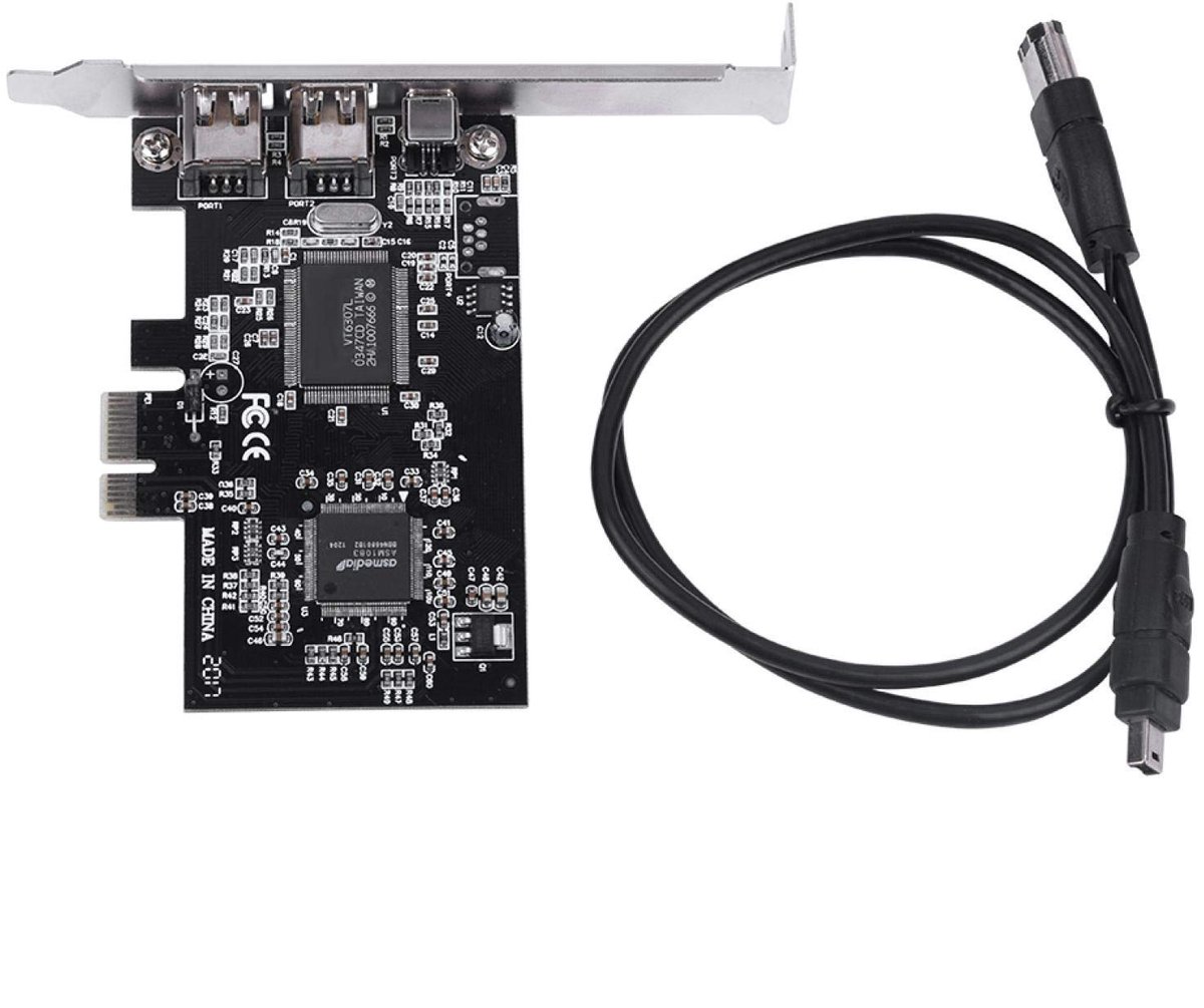 800Mbps PCI-E Express Card, 1394a IEEE 1394b Controller Card with Firewire Cable for Video, Audio Transmission, Industrial Cameras, Video Cameras