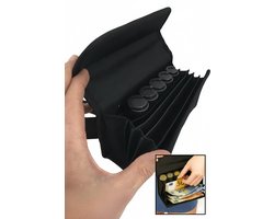 Horeca portemonnee - Horeca portefeuille - Kelnerbeurs - Horeca portemonnee met munthouder - Taxi portemonnee - Biljethouder - Koopmansbeurs - Sterk nylon materiaal - INCLUSIEF 5-GAATS MUNTHOUDER - Zwart - Sale - Outlet - Horeca -Restaurant