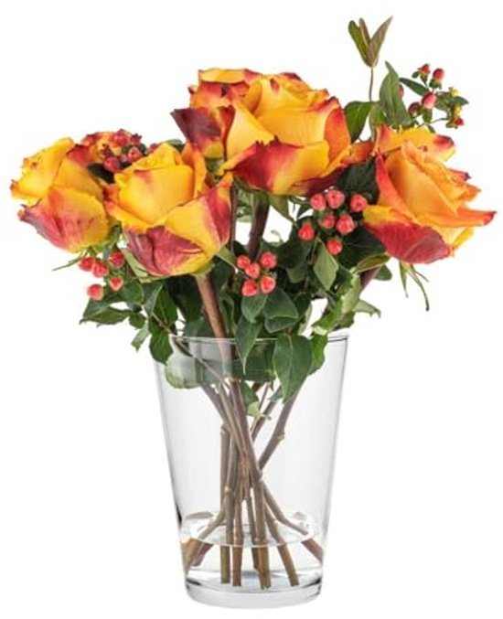 Glazen Tulpenvaas 19 cm - Ronde Vaasje voor Rozen en Amaryllis