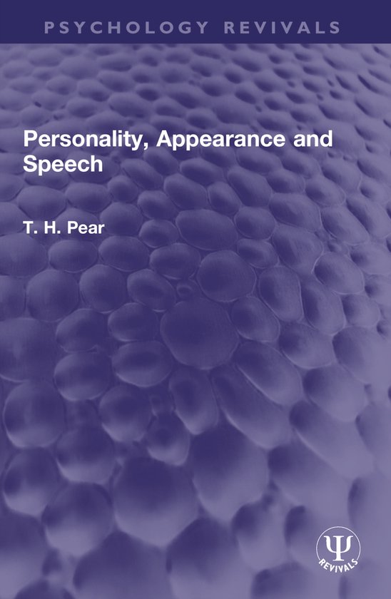 Routledge Revivals- Personality, Appearance and Speech - cover