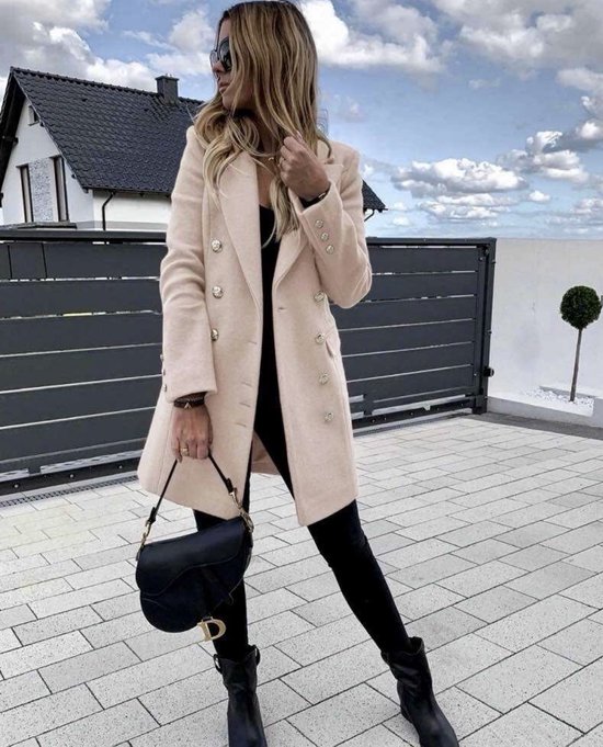 Veste, manteau, beige, taille unique (36-42)