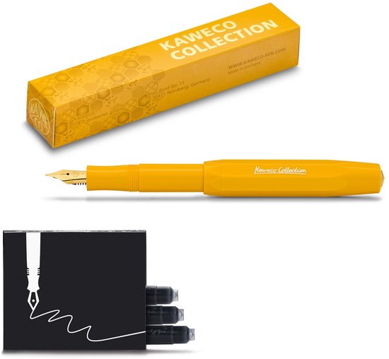 Stylo Plume De Collection - Grand, Lourd, Marron Marbré - Neuf Jamais Encré - Avec Cartouches