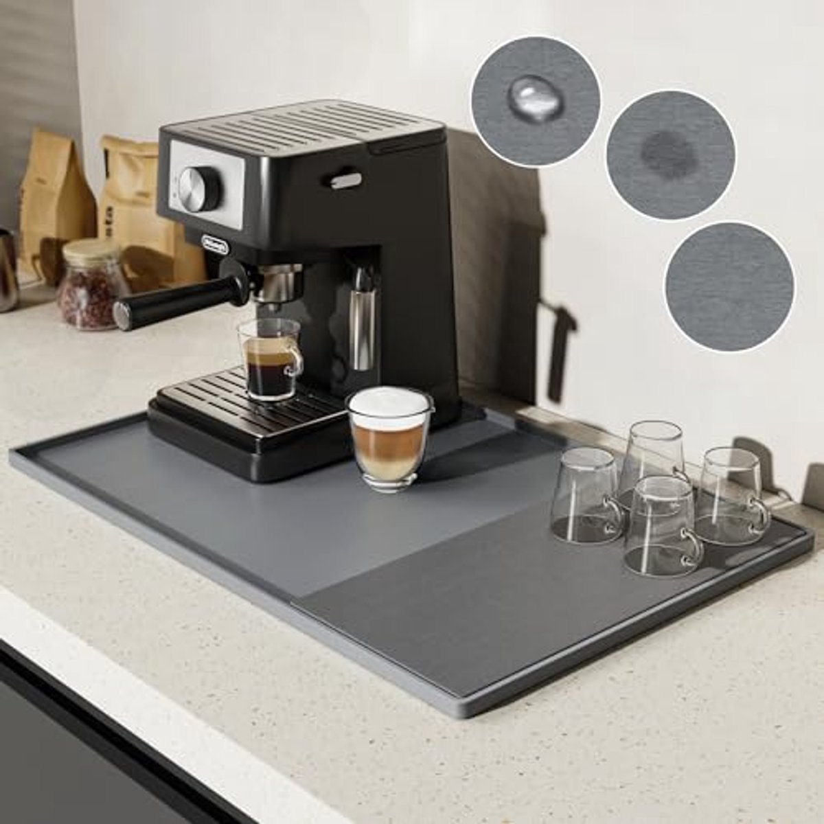 Siliconen Onderlegger voor Koffiezetapparaten - Antislip en Waterdichte Mat 60 x 40 cm