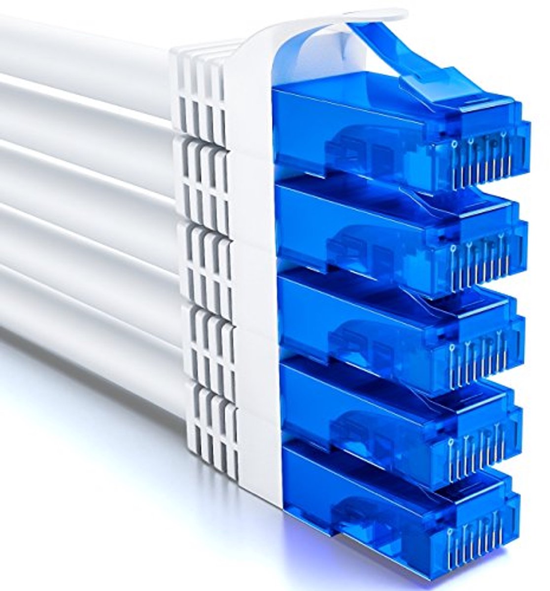 Image of 5x 0,5m CAT6 Netwerkkabel Set - Korte U-UTP RJ45 LAN-Kabel voor Ethernet Verbindingen - Wit