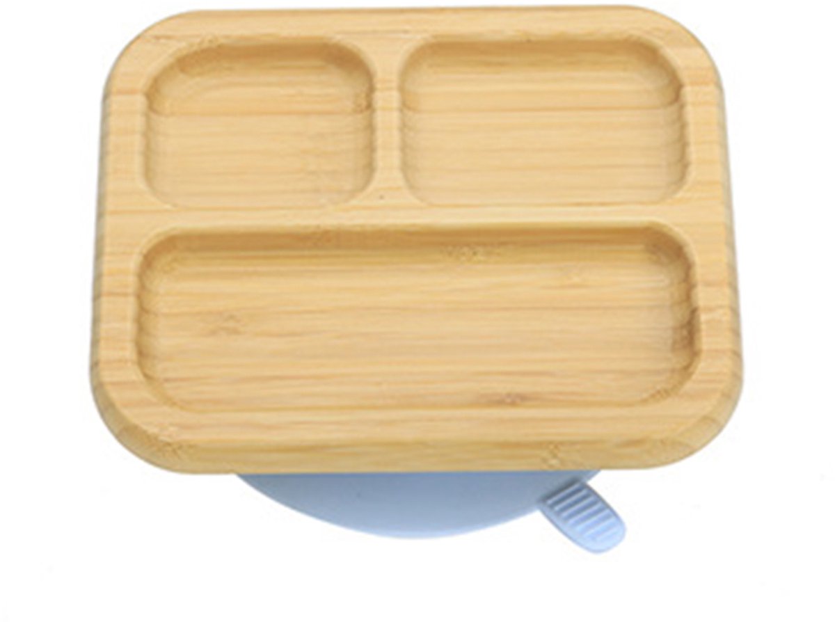 Cuhostki 1-delig Houten Kinder Bord Foam Blauw Anti-Slip Ontwerp