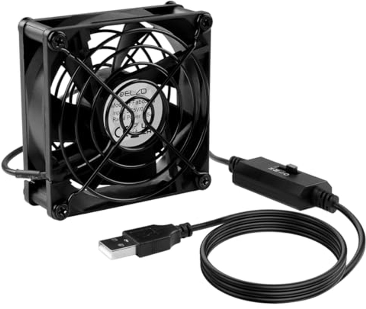 Compacte 80 mm USB Ventilator met 3 Snelheidsinstellingen voor PC en Laptops