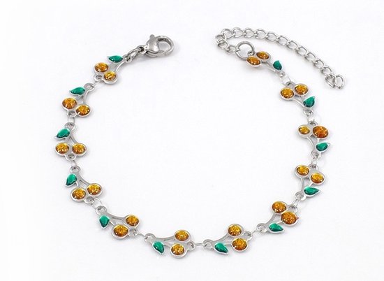 Bracelet de cheville bijoux de pied acier 3513 rose clair