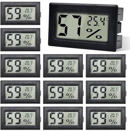 PMHYGRO: Digitales Einbau Thermometer/Hygrometer, großes Display, ABS-Gehäuse, Messbereich -50 °C bis 70 °C, Luftfeuchtigkeit 10-99 % – – Wholesaler and developer of electronics
