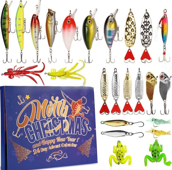 Coffret Pêche Surprise 104 Pièces – Poissons En Caoutchouc, Leurres, Crochets Protégés – Cadeau Idéal Pour Pêcheur