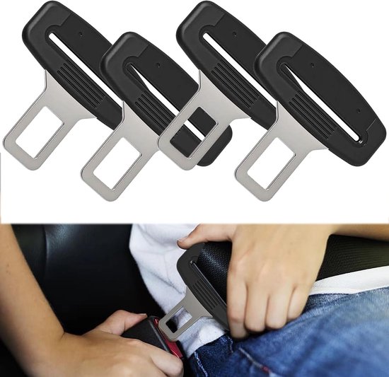 4 Stuks Veiligheidsgordel Alarm Stopper Auto Veiligheidsgordel Gesp Roestvrij Stalen Gordel Alarm Stopper Compatibel Met Alle Merken Van Autos Bestelwagens