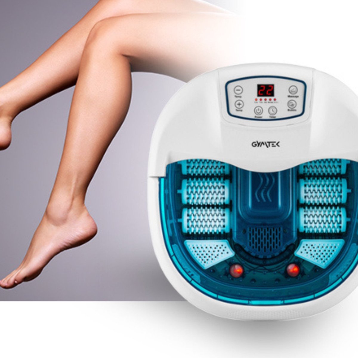 Gymtek® Voetenbad - Voetbad - Voetmassage Apparaat - 6 Rollers - 3 Massagestanden - 35-48°C - Infrarood - Bubbelfunctie