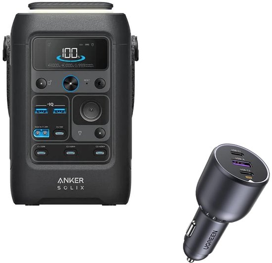 Compacte 2 poorts USB-C én USB autolader - ondersteunt USB-PD - 30W