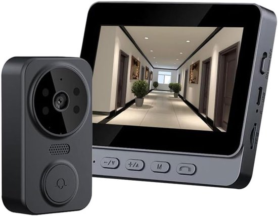Doorsafe 4200 | Draadloze Camera Deurbel | Draadloos, Standaard Bereik 24ghz 43 Scherm Deurbel Op Accu Met Pir Bewegingssensor 32gb
