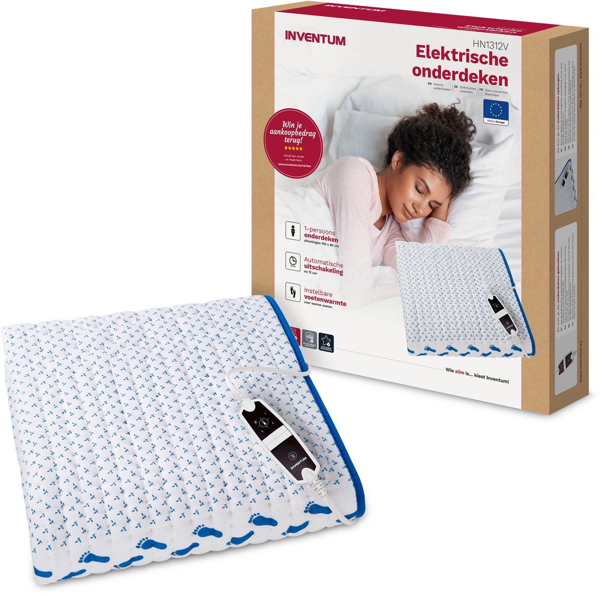 Inventum HN1312V - Elektrische onderdeken - 150 x 80 cm