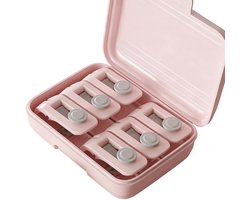 longziming 6 Stuks Dekbedovertrek Clips - Beddengoed Clips Zonder Spelden – Houd Dekbed op Zijn Plaats - Inclusief Opbergdoosje - Roze
