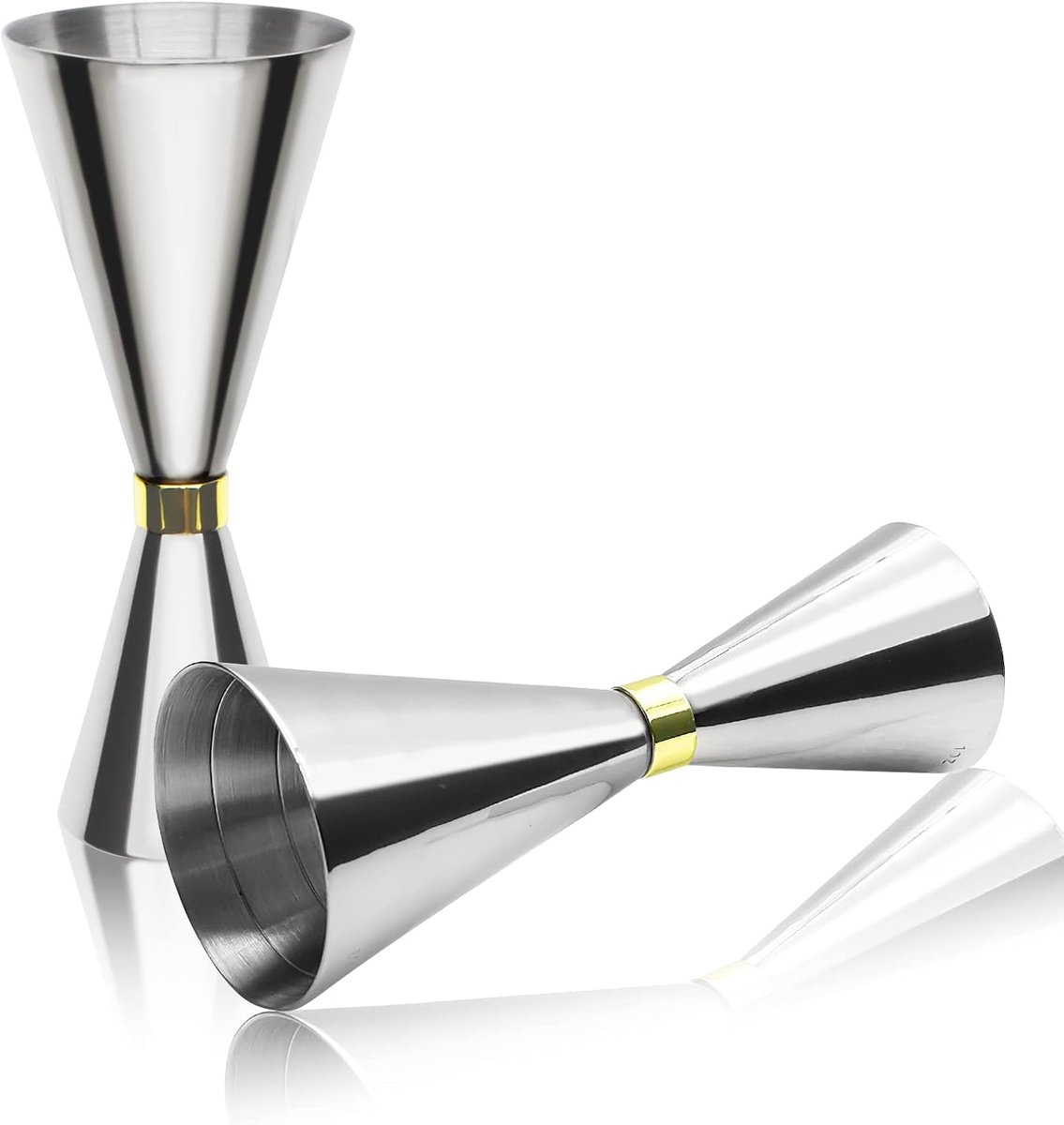 Mmgoqqt- Jigger Maatbeker - 45/60ml - Bar Tool Met Schaalverdeling - zilver - 1 Stuk