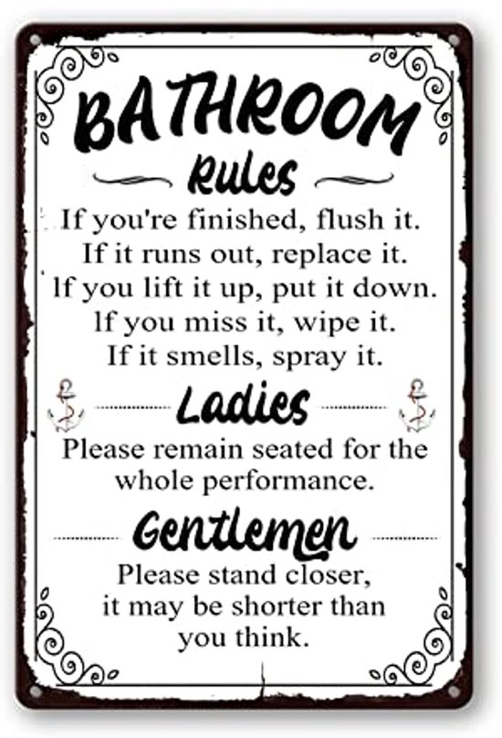 Grappige A4 Poster met Tekst: 'Niet Coksen in de Badkamer' - Hoge